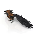 Raven in Brown Leather Armor with Spread Wings on White Background