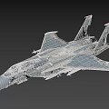 Gray Military Fighter Jet With Twin Engines Mounted Missiles And Tail Fin Design Features