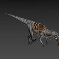 Game Movie Character Dinosaur Equipped With Straps Saddle And Brown Pouch