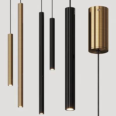 Modern Wall Lamp Design With Black And Gold Cylindrical Shades For Contemporary Spaces 3d model