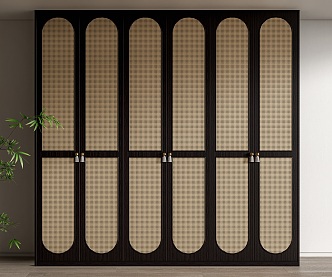 Ancient Rattan Wardrobe 3d model