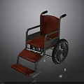 Sturdy Red Wheelchair With Metal Frame Red Seat Footrest And Large Wheels