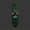 Modern Service Ship Featuring Black Red Green Hull And Deck Equipment Structure 3d model