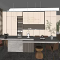 Modern Kitchen Interior With Dark Gray Cabinets And Stainless Steel Refrigerator