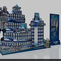 Harbin Beer Promotional Display With Stacked Cans And Advertising Stand