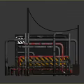 Sports Equipment With Metal Frame Red Pipes And Warning Stripes For Fitness Training