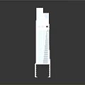 Modern Architectural Tower Model Featuring Blue White Exterior And Glass Curtain Wall Design