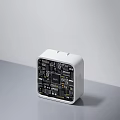 White Cube Digital Device With Internal Circuit Board And CPU Chip Components