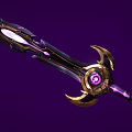 Fantasy Magical Sword Weapon With Purple Gemstones Golden Accents And Glowing Intricate Design