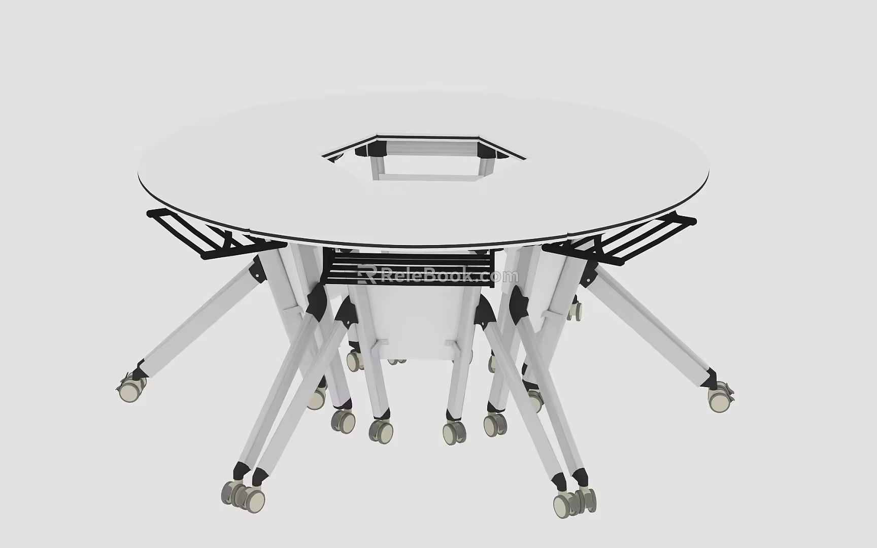Round Stitching Table Desk Student's Table Science and Technology Innovation Table Psychological Table Activity Table Movable Table 3d model