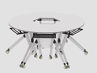 Round Stitching Table Desk Student's Table Science and Technology Innovation Table Psychological Table Activity Table Movable Table 3d model