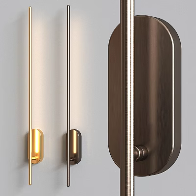 Elegant Modern Wall Lamp With Sleek Metal Design And Warm Illumination 3d model