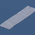 Gray Long Strip Material With Wrinkled Surface On Blue Background