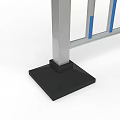 Road Facilities Silver Road Barrier With Blue Vertical Bars For Traffic Safety