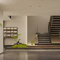 Modern Boutique Store Interior With Dark Display Cabinets Circular Decor And Wooden Counter