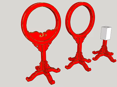 Chinese Drum Rack Taigu Platform Temple Religious Use Tang 3d model