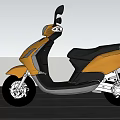 Modern Yellow And Black Electric Scooter With Comfortable Seat And Outdoor Road View