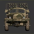 Military Rocket Launcher Weapon System Mounted On Camouflage Army Truck With Multiple Tubes 3d model