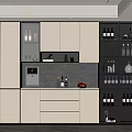 Modern Wine Cabinet Design With Glass Doors Wine Bottles And Storage Shelves