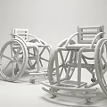Modern Medical Wheelchair With Leather Seat Durable Frame And Blue And Orange Wheels