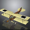 Detailed Vintage Biplane Model With Solar Panels For Aerospace Sustainable Aviation Technology