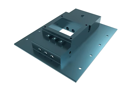 Heavy Duty Metal Bracket with Square Base and Mounting Holes for Industrial Use 3d model
