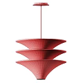 Modern Three Tiered White Pendant Light With Scooped Shades And Minimalist Design