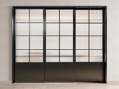 Modern sliding door Changhong glass door 3d model