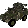 Tactical Utility Vehicle With Camouflage Paint Mounted Missile Launchers And Machine Guns