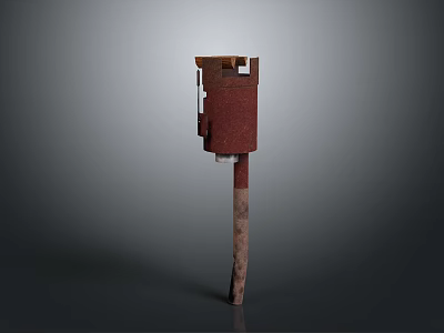 Rusty Metal Structure With Weathered Surface And Vertical Stand Base Design 3d model