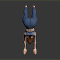 Yoga Practice Scene With Downward Facing Dog Pose Blue Activewear And Reflective Floor