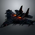Aerospace Camouflage Fighter Jet With Glowing Thrusters And Underwing Missiles