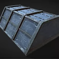 Industrial Equipment Heavy Duty Metal Structure With Sloped Top Double Doors And Number 4 For Industrial Applications