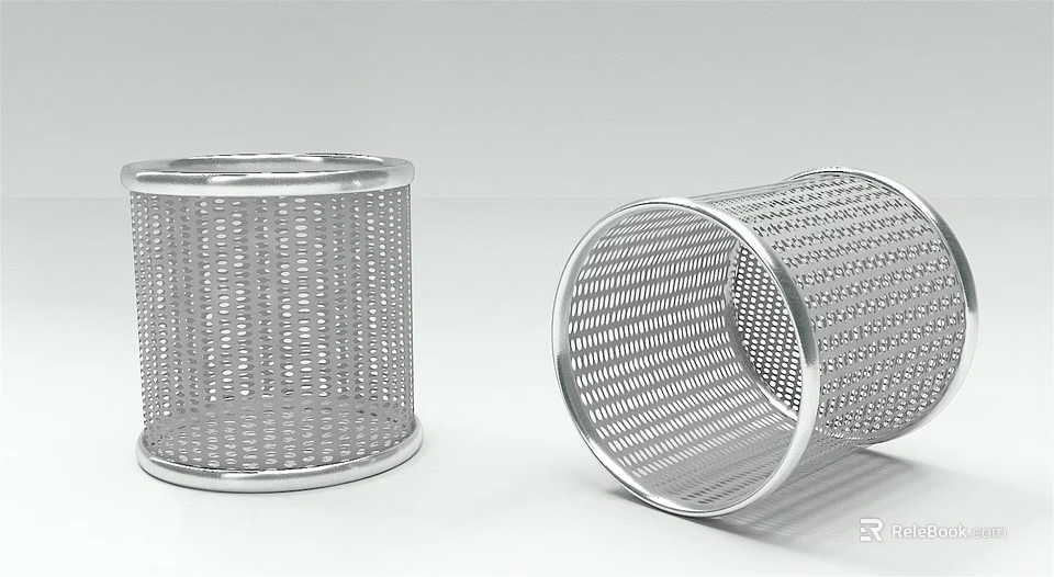 Public Facility Cylindrical Stainless Steel Mesh Filters for Water Treatment Systems 3d model 