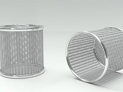 Public Facility Cylindrical Stainless Steel Mesh Filters for Water Treatment Systems 3d model