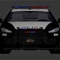Functional Black And White Police Car With Emergency Lights And Police Branding