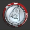 Red Coca Cola Can With Silver Pull Tab And White Logo On Dark Background 3d model