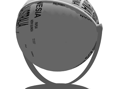 Decorative Globe Ornament Set with City Names for Modern Home Decor 3d model