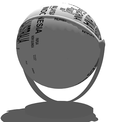 Decorative Globe Ornament Set with City Names for Modern Home Decor 3d model