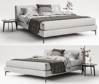 Modern Double Bed 3d model