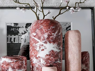 Soft-mounted furnishings ornaments combination vase 3d model