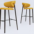 High Stool Without Armrests Bar Stool Solid Wood Bar Stool Bar Stool 3d model