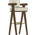Elegant Modern Wooden Bar Stools With Upholstered Seats Armrests And Sturdy Frame