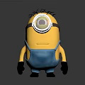 Minion Character From Animated Movie With Yellow Body Blue Overalls And Single Large Eye