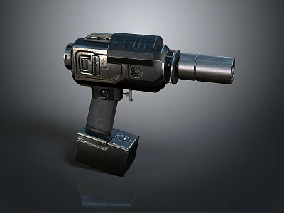 Black Handheld Power Tool Drill Body With Handle And Metal Chuck 3d model