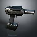 Black Handheld Power Tool Drill Body With Handle And Metal Chuck 3d model