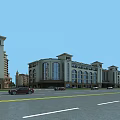 Aerial View Planning of Architectural Complex With Greenery and Roads