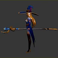 3D Witch Character Design Featuring Large Feathered Hat Magic Orb And Boots