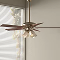 Modern Fan Chandelier Combination Metal Ceiling Fan Chandelier Multi-head Fan Chandelier 3d model
