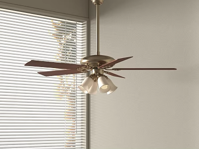 Modern Fan Chandelier Combination Metal Ceiling Fan Chandelier Multi-head Fan Chandelier 3d model